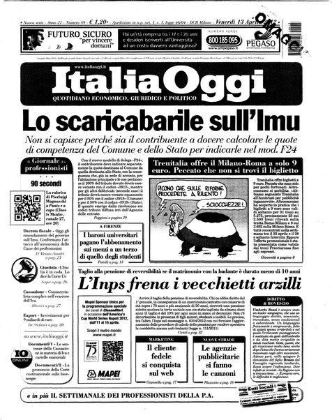 Italia oggi : quotidiano di economia finanza e politica